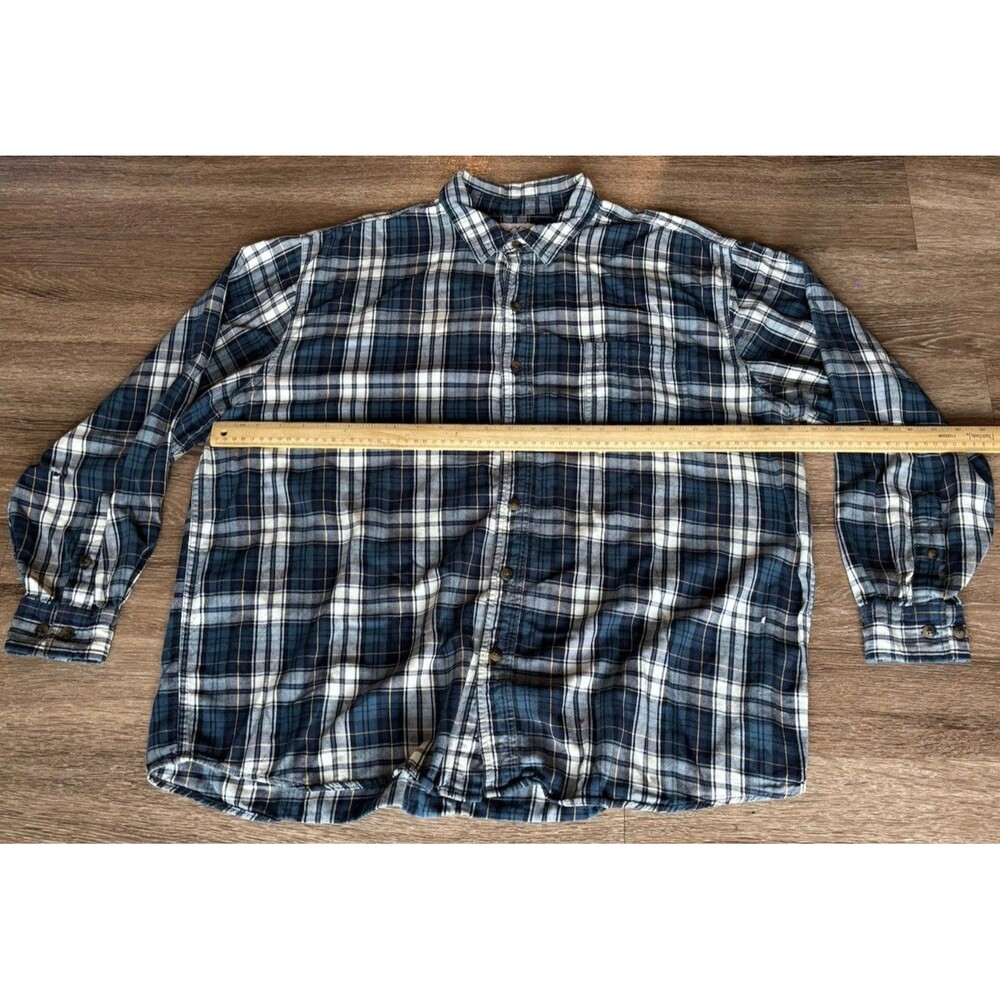 Blue Mountain Men's Size 2XL Flannel Button Up Shirt Long Sleeve Blue Plaid